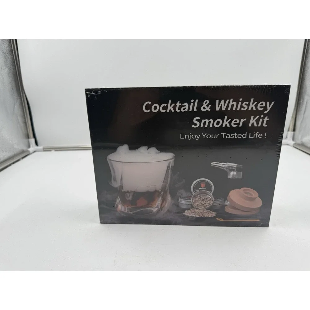 Cockyail Whiskey Smoker Kit With Tourch Old Fashion With Four Flavor Smoking Woo